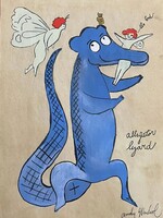 Warhol: alligator with butterflies
