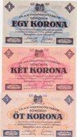Magyarország REPLIKA 1-2-5 korona SOMORJA-i hadifogolytábor 1916
