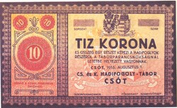 Magyarország REPLIKA 10 korona, CSÓT-i hadifogolytábor 1916