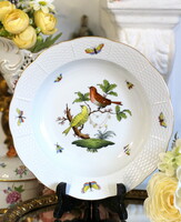 Herendi Rotschild, madaras mintájú mély tányér