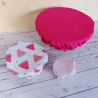 Textil edényfedő szett (3 db/cs) / pink, dinnye, vegyes