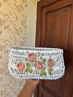 Rózsás Dekupázsolt decoupage dekupázsolva kosár tartó virágos
