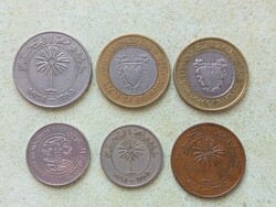Bahrain 6 db különböző érme. 10,25,50,100 Fils. 1965-2009.