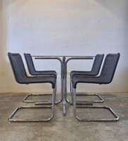 Tecta D41 étkezőszék 4 darabos garnitúra, csővázas, bauhaus jellegű