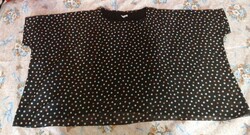 2XL-es női olasz poncsó, poncsó fazonú blúz, tunika pettyes
