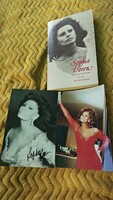 Sophia Loren 2004 dedikált fotója plusz 1 fotó plusz életrajzi könyv