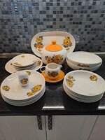 Retro Alföldi porcelán Bella sárga virágos étkészlet