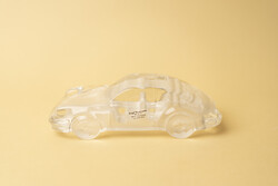 Minimalista HofBauer Kristály Porsche 911 Levél nehezék  / Tömör Üveg / West Germany