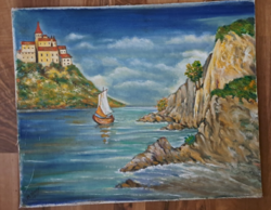M Nagy jelzéssel: Vitorlás. festmény