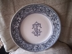 Monogramos, gyémántjeles Minton lapos tányér