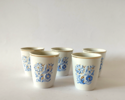 5 DB RÉGI SZÉP KÉZZEL FESTETT HOLLÓHÁZI PORCELÁN POHÁR