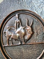 Vintage Copper/Bronze Wall Art, Plate - Europe's Conquest