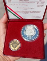 Commemorative coins issued for the 1100th anniversary of the Hungarian Conquest - gold and silver