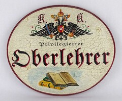 1V414 Régi vintage német nyelvű reklám tábla dekor tábla - Privilegierter Dberlehrer