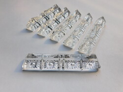 Vintage ólomkristály késbakok - 6 darab