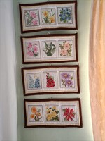 Keresztszemes virágok-falikép készlet