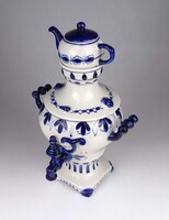 1W547 Régi orosz porcelán dísz szamovár