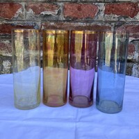 4 db Lüsztermázas színes üveg csőpohár - üvegpohár