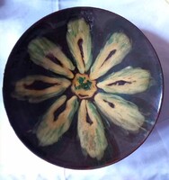 Őszies színvilágú retró kerámia falitányér