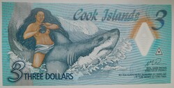 Cook szigetek 3 dollár 2021 UNC Polimer