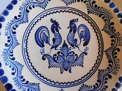 Banga Sándorné HMV - nagy méretű kakasos tál, 1986