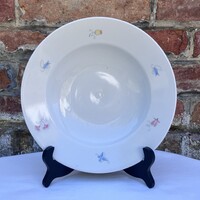 Drasche virágos, pillangós porcelán mélytányér - tányér
