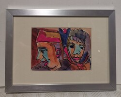 Németh Miklós "Házaspár" akvarell - papír