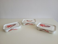 Vintage Enamel Lid Food Container Floral Enamel Retro Food Storage Lunch Box