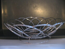 Krómos fém kenyér kosár, gyümölcs kosár