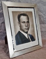 Nagyobb Art deco ezüst fényképkeret / fotókeret / keret