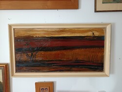 Cs. Pataj Mihály (1921- 2008) - Alföldi Tàj - Olaj Festmény - Nagy Méret