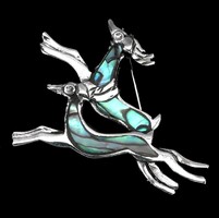 Valodi Gyöngyház Szarvasos Bross Kitüző 925 Ezust Medál Bross