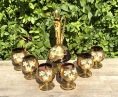 Sergio Zane-Muránó, rubin üveg, pohár, palack / 24 K arany