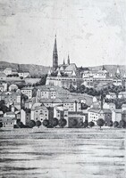 Ábrahám Rafael (1929-2014): Mátyás templom, Duna, Budapest