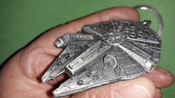 Retro szép kidolgozású fém STAR WARS MILLENIUM FALCON kulcstartó űrhajó GYŰJTŐI a képek szerint