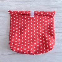 Roll-top uzsonnás tasak / piros - fehér csillag mintás