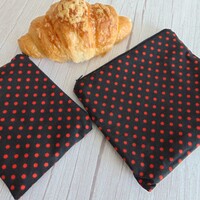 Újratasak szett (2 db/cs) / fekete - piros pöttyös