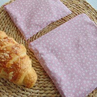 Újratasak szett (2 db/cs) / rózsaszín - fehér apró virág mintás