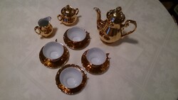 Schaller-Wiesau Bavaria 7 darabos porcelán kávéskészlet