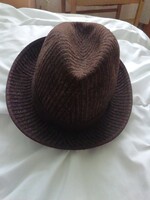 Régi Rábca kalap gyerek kalap barna színű 52cm gyapjú