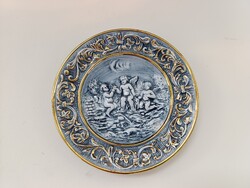 Antik capodimonte Capo di monte dúsan aranyozott sokalakos kis porcelán fali tányér 216 3189