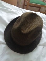 Régi Tekla kalap nyúlszőr gyerek vagy férfi kalap 56cm khaki színű