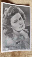 1942 KARÁDY KATALIN SZÍNÉSZ MOZI SZTÁR DÍVA AUTOGRÁF SAJÁTKEZÜLEG ALÁÍRT DEDIKÁLT FOTÓLAP FÓLIÁZOTT