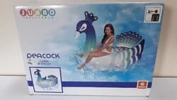 Vadonatúj, felfújható óriás páva lovagló matrac 200 cm-es