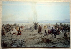 Feszty körkép - A magyarok bejövetele - A sámán - modern  fotó képeslap festményrészlet