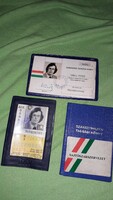 DUNAI PÉTER- NÉPSZABADSÁG -szovjet tudósító bérlet, szakszervezeti és sajtó igazolvány képek szerint
