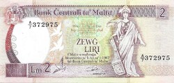 2 lira liri 1989 Málta Ritka Gyönyörű