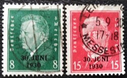 Dr444-5p / Deutsches Reich 1930 A szövetséges legénység kivonása a Rajna-vidékr. bélyegsor pecsételt