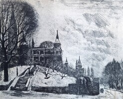 Élesdy István: Halászbástya (nagyméretű rézkarc) Budapest, Budai Vár