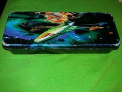 Retro fém lemez lemezáru egyterű tolltartó STAR TREK sci-fi űrhajós 24 x 10 x 6 cm a képek szerint